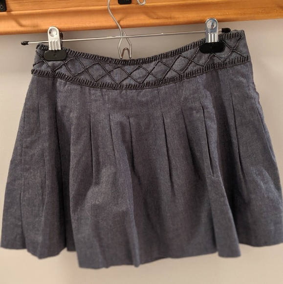 Forever 21 denim mini skirt w/ beaded waist - Picture 1 of 3